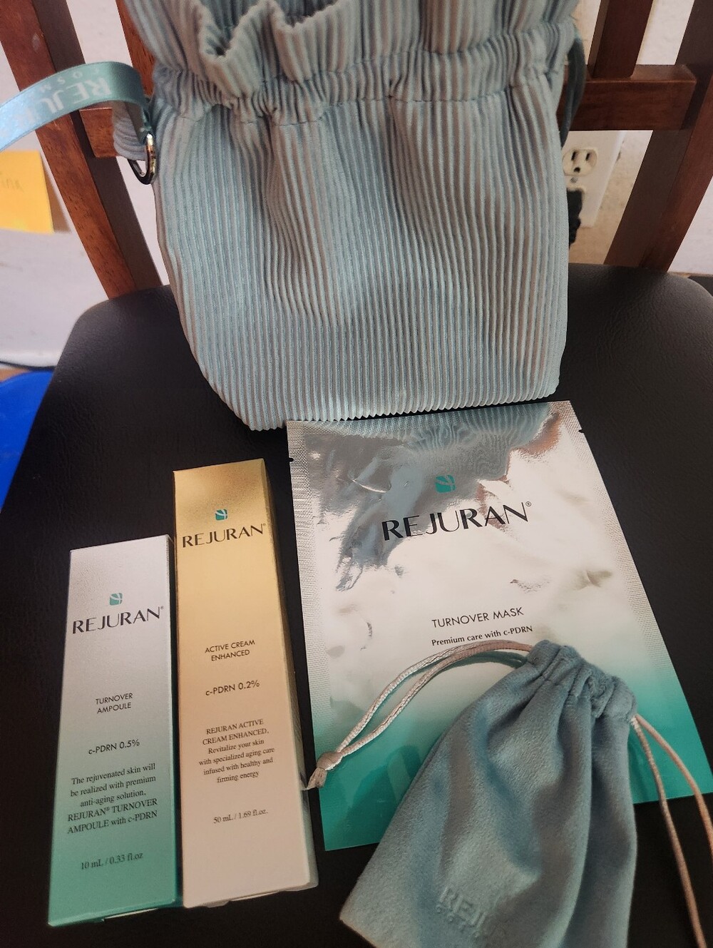 Rejuran Cosmetics Skincare Set with  Corduroy Pouch